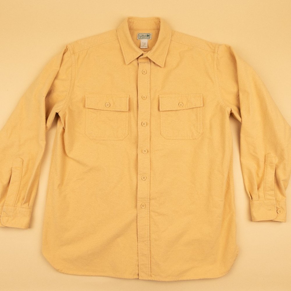 L.L.Bean Yellow Flannel Larger Regular